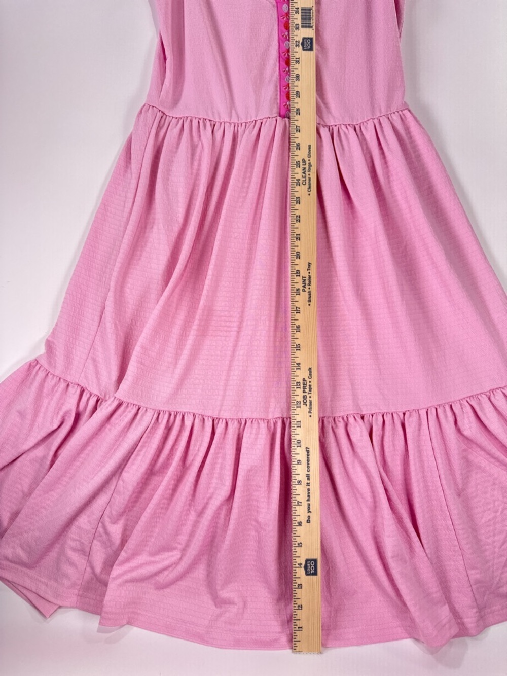 Cabana Life Pink UPF 50 Midi Dress Size M Embroidered Tiered Pique - Picture 12 of 12